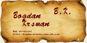 Bogdan Krsman vizit kartica